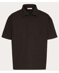 Valentino - Cotton Polo Shirt With Toile Iconographe Print - Lyst
