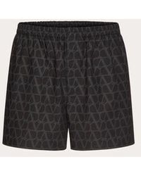 Valentino - Shorts in cotone con stampa toile iconographe - Lyst