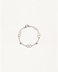 Valentino Garavani - Vlogo Signature Metal And Crystal Bracelet - Lyst