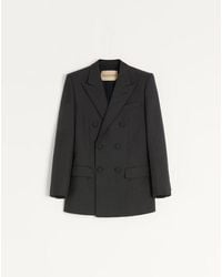 Valentino - ヴァレンティノ ウールギャバジン ダブルブレスト ジャケット おとこ ブラック - Lyst