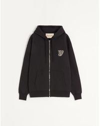 Valentino - Cotton Hooded Sweatshirt With Vg Patch - Lyst