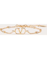 Valentino Garavani - Vlogo Signature Metal And Swarovski® Crystal Bracelet - Lyst