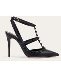 Valentino Garavani - ロックスタッズ アンクルストラップ パンプス 100mm 女性 ブラック - Lyst