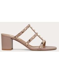 Valentino Garavani - Rockstud Calfskin Leather Slide Sandal 60 Mm - Lyst