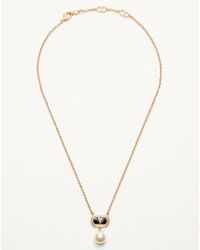 Valentino Garavani - ヴァレンティノ ガラヴァーニ オヴァレット エナメル X クリスタル X スワロフスキー®パール メタル ネックレス おとこ ゴールド/ブラック/クリスタル/クリーム - Lyst