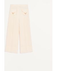 Valentino - Crepe Couture Trousers 38 - Lyst
