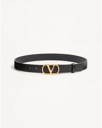 Valentino Garavani - Ceinture Vlogo Signature En Cuir De Veau Brillant, 30 Mm Homme - Lyst