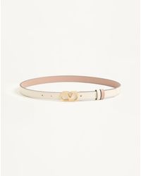 Valentino Garavani - Vlogo Signature Reversible Shiny Calfskin Belt - Lyst