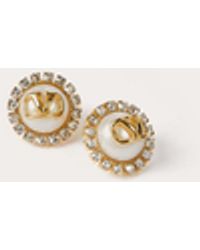 Valentino Garavani - Vlogo Signature Metal And Resin Earrings With Swarovski® Crystals - Lyst