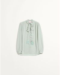 Valentino - Crepe De Chine Shirt 36 - Lyst