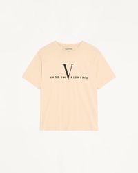Valentino - Cotton T-Shirt With Made - Lyst