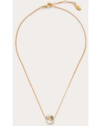 Valentino Garavani - The Bold Edition Vlogo Metal And Crystal Necklace - Lyst