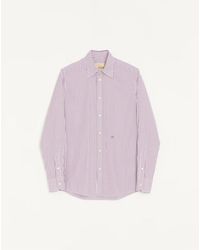 Valentino - Cotton Poplin Shirt With Striped Vlogo Embroidery - Lyst