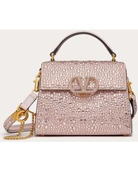 Vsling Mini Handbag With Sparkling Embroidery for Woman in Rose Quartz