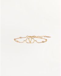 Valentino Garavani - Vlogo Signature Metal And Swarovski Crystal Bracelet - Lyst