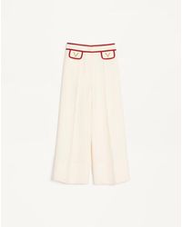 Valentino - Crepe Couture Trousers - Lyst