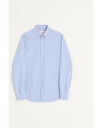 Valentino - Vロゴ エンブロイダリー コットン オックスフォードシャツ おとこ アジュールブルー - Lyst