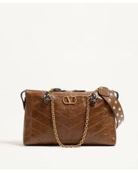 Valentino Garavani - Sac Porté Épaule Panthea En Cuir Nappa Avec Motif À Chevrons Femme - Lyst