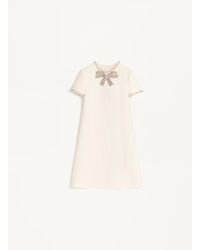 Valentino - エンブロイダリー クレープクチュール ショートドレス 女性 アイボリー - Lyst