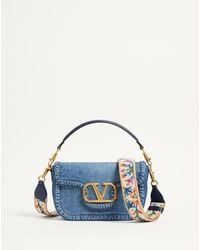 Valentino Garavani - Bolso De Hombro Alltime De Mezclilla Con Correa De Cinta Bordada Mujer - Lyst