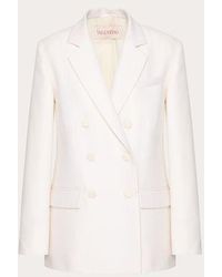 Valentino - Textured Wool Silk Jacket - Lyst