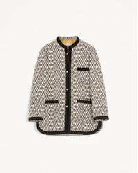 Valentino - Bouclé Wool Jacket With Toute La V Jacquard Pattern - Lyst