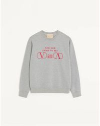 Valentino - Cotton Jersey Sweatshirt With You Can Come To My Villa Print - Lyst