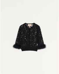 Valentino - Lace And Cotton Cardigan - Lyst