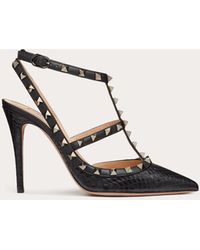 Valentino Valentino Garavani DéColleté Rockstud In Elaphe 100Mm - Nero