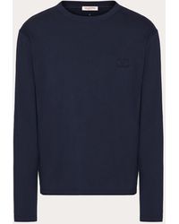 Valentino - Long-sleeve Cotton T-shirt With Vlogo Signature Patch - Lyst