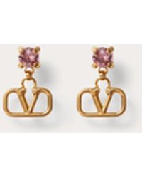 Valentino Garavani - Vlogo Signature Earrings In Metal And Swarovski® Crystals - Lyst