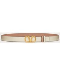 Valentino Garavani Reversible Vlogo Signature Belt In Shiny Calfskin 20mm - Multicolour