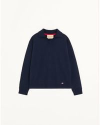 Valentino - Wool Jumper With Vlogo Signature Patch And Polo Collar - Lyst