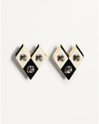 Valentino Garavani - Losangettes Metal, Enamel And Crystal Earrings - Lyst