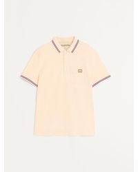 Valentino - Cotton Piqué Polo Shirt With Vlogo Patch - Lyst