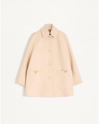 Valentino - Wool Drap Peacoat - Lyst