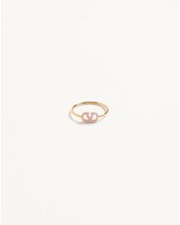 Valentino Garavani - Vlogo Signature Metal And Swarovski Crystal Ring - Lyst