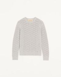 Valentino - Wool And Cashmere Jumper With Metallic V Detail - Lyst