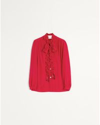 Valentino - Crepe De Chine Shirt 36 - Lyst