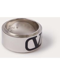 Valentino Garavani - Vlogo Signature Metal And Enamel Ring - Lyst