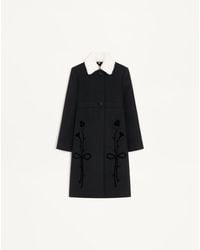 Valentino - Embroidered Compact Drap Coat - Lyst