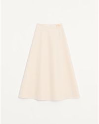 Valentino - Crepe Couture Midi Skirt 36 - Lyst
