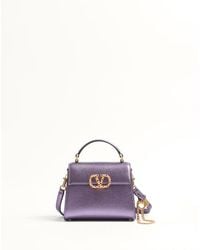 Valentino Garavani - Vsling Mini Handbag In Laminated Grainy Calfskin With Jewel Logo - Lyst