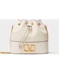 Valentino Garavani - Mini Bucket Bag In Nappa With Vlogo Signature Chain - Lyst