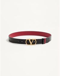 Valentino Garavani - Vlogo Signature Reversible Shiny Calfskin Belt - Lyst
