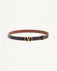 Valentino Garavani - Vlogo Signature Reversible Shiny Calfskin Belt - Lyst