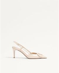 Valentino Garavani - Vlogo Signature Patent Leather Slingback Pump 80Mm 34.5 - Lyst