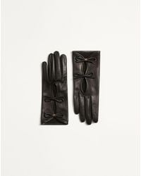 Valentino Garavani - Vlogo Signature Nappa Leather Gloves With Bows - Lyst
