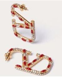 Valentino Garavani - Vlogo Signature Metal, Pearl, Enamel And Swarovski® Crystal Earrings - Lyst