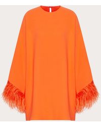Valentino Embroidered Cady Couture Top - Orange